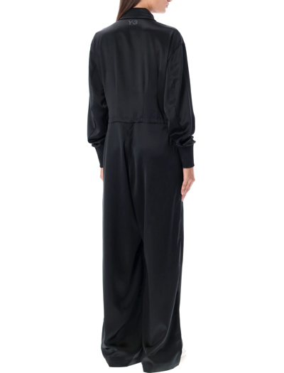 Shop Y-3 Classic Tech Silk Jumpsuit In Black