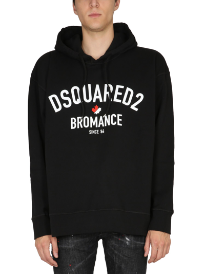 Shop Dsquared2 Sweatshirt With Logo Print In Nero