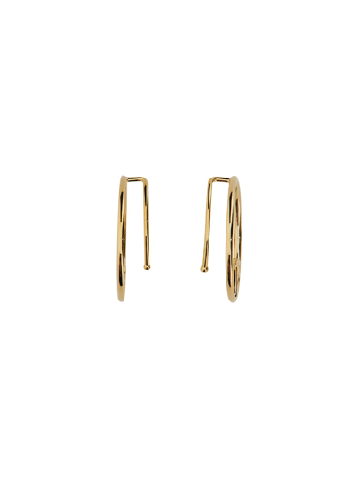 Shop Dolce & Gabbana Dg Logo Hoop Earring In Oro