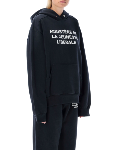Shop Liberal Youth Ministry Printed Hooded Sweatshirt In Black