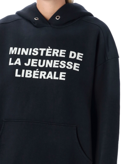 Shop Liberal Youth Ministry Printed Hooded Sweatshirt In Black