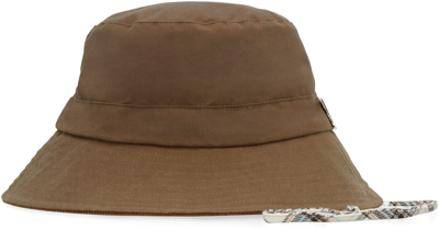 Shop Barbour By Alexachung - Ghillie Wax Bucket Hat In Brown