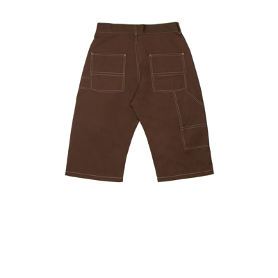 Shop Paccbet Work Short Pants In Brown