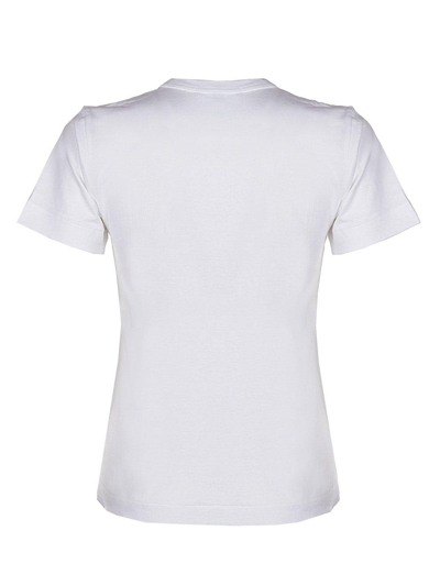 Shop Comme Des Garçons Play Heart Print Crewneck T-shirt In White
