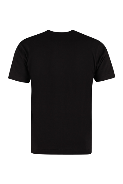 Shop Comme Des Garçons Play Cotton Crew-neck T-shirt In Black