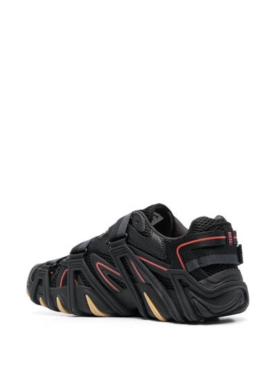 Diesel Sneaker In Mesh E Pelle Con Struttura A Gabbia In Black