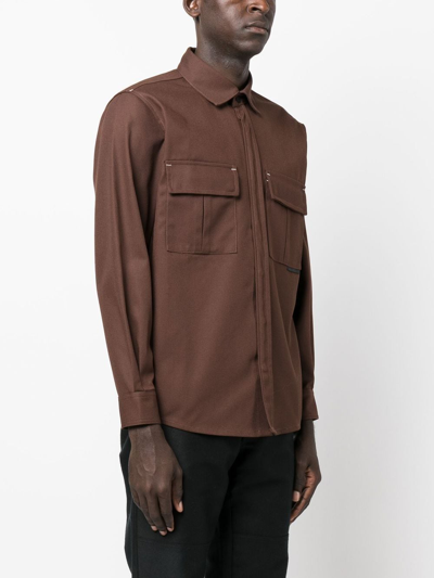 Shop Gr10k Replicated Klopman Overshirt In Brown