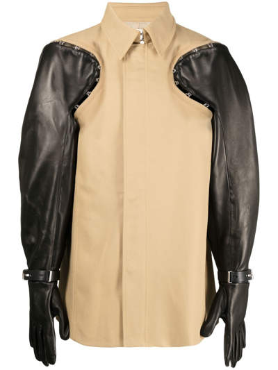 Shop Dion Lee Detachable-glove Work Jacket In Brown