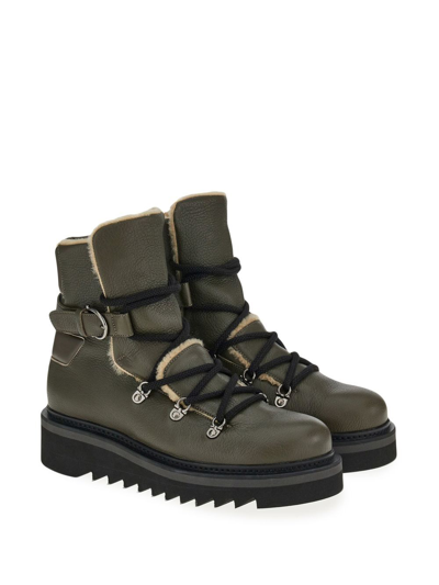 Ferragamo Lace-up Hiking Boots In Brown