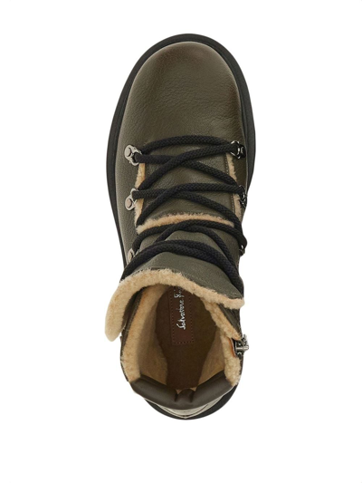 Ferragamo Lace-up Hiking Boots In Brown