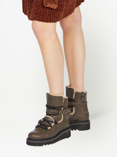 Ferragamo Lace-up Hiking Boots In Brown