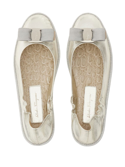 Ferragamo Nomadic Stories Ballet Flat In Silver