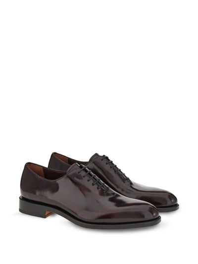 Shop Ferragamo Plain-toe Oxford Shoes In Red