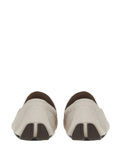 Ferragamo Driver Gancini-ornament Loafers In Neutrals