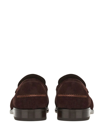 Ferragamo Penny Almond Toe Loafers In Brown