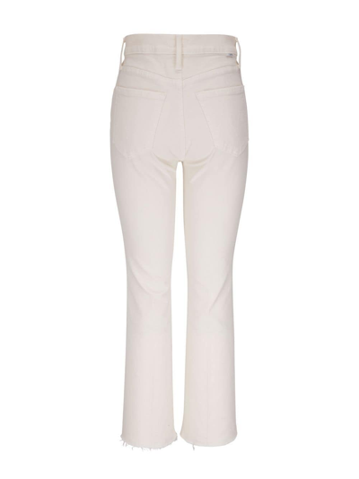Shop Mother Cropped Bootcut Jeans In White