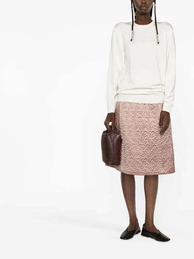 Jil Sander Crew-neck Wool Jumper In White