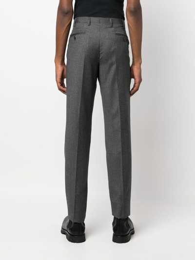 Pre-owned Emporio Armani Wool Tailored Trousers In Grey