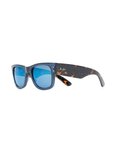 Shop Ray Ban Mega Wayfarer-frame Sunglasses In Blue