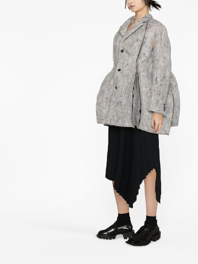 Shop Comme Des Garçons Oversize Button-up Jacket In Grey