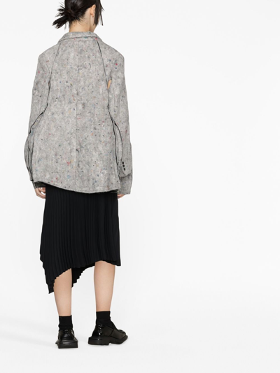 Shop Comme Des Garçons Oversize Button-up Jacket In Grey