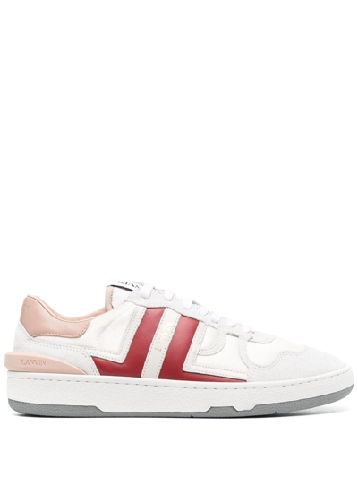 Shop Lanvin Panelled Low-top Sneakers In Pink
