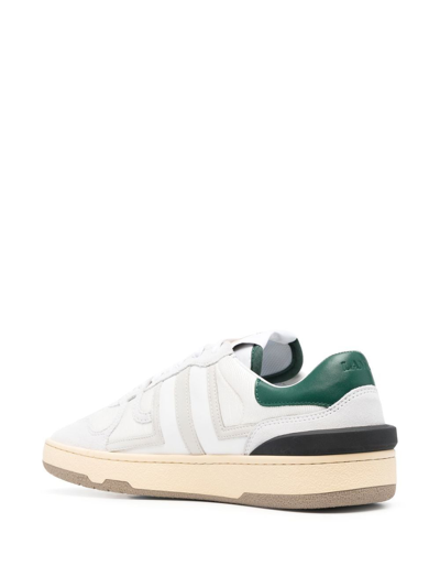 Shop Lanvin Clay Panelled Low-top Sneakers In White