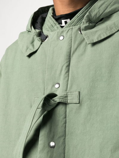 Shop Craig Green Tie-detail Hooded Jacket In Green