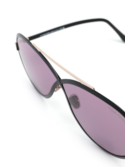 Shop Tom Ford Top-bar Sunglasses In Black