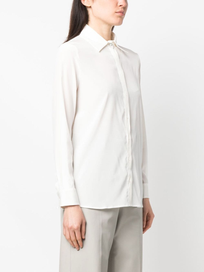 Shop Peserico Long-sleeve Dress Shirt In White