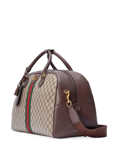 Shop Gucci Large Savoy Bowling Bag In Brown