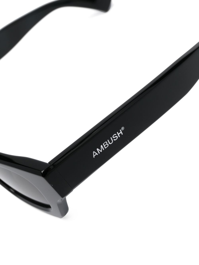 Shop Ambush Ray Rectangle-frame Tinted Sunglasses In Black Dark Grey
