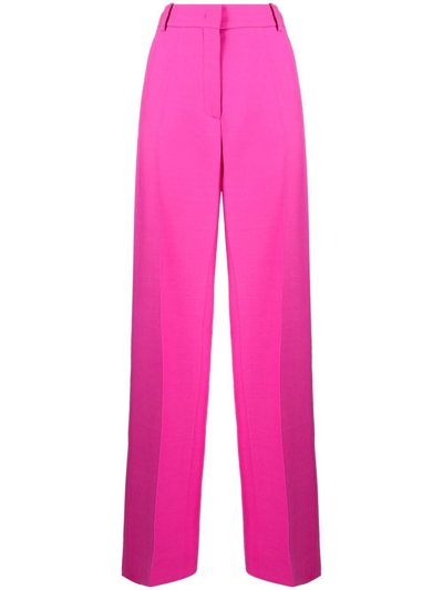 Shop Valentino High-waisted Trousers In Pink