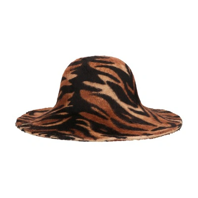 Shop Borsalino Melusine Tiger Hat In Animalier