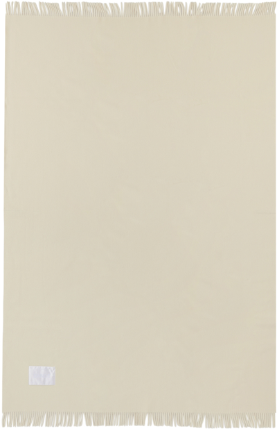 Shop Magniberg Off-white Bold Blanket In Oyster White