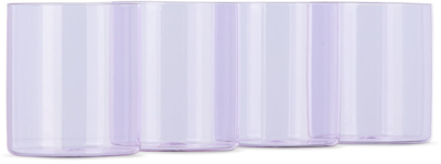 Shop Ichendorf Milano Purple Cilindro Water Glass Set, 4 Pcs In Lilac