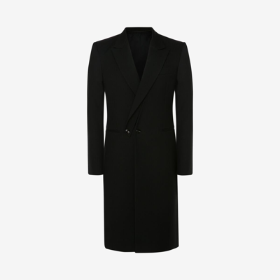 Shop Alexander Mcqueen Single-breasted Detachable Lapel Coat In Black