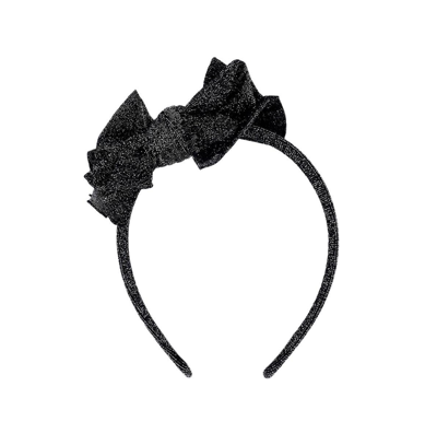 Shop Baby Bling Kids Metallic Fab-bow-lous Hard Headband For Girls In Black