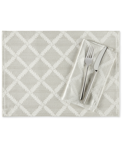Lenox Laurel Leaf Placemat 19" X 13" In Platinum