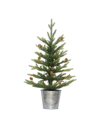 Puleo 2ft Pre-lit Table Top Artificial Christmas Tree In Green