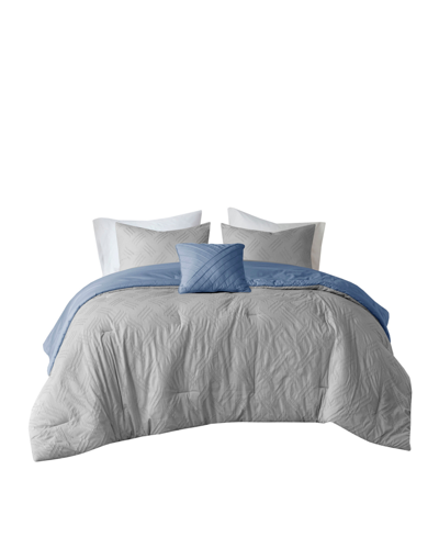 Shop Madison Park Perth 4 Piece Comforter Set, King/california King Bedding In Blue