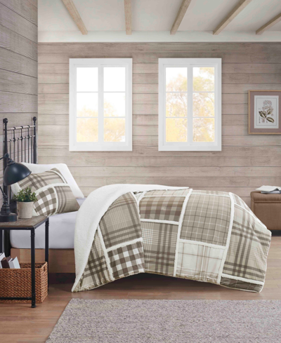 Shop Premier Comfort Patchwork Sherpa Comforter Set, Twin In Neutral