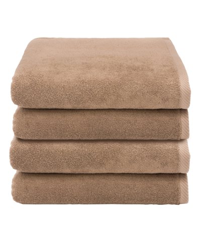 Shop Linum Home Textiles Ediree 4 Piece Turkish Cotton Bath Towel Set In Cocoa