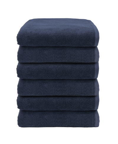 Shop Linum Home Textiles Ediree 6 Piece Turkish Cotton Hand Towels Set In Marine