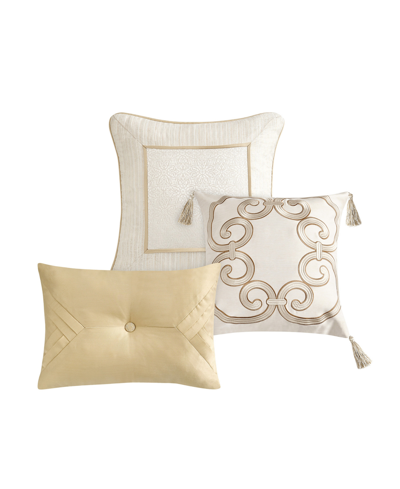 Shop Waterford Closeout!  Valetta Textured Reversible 3 Piece Decorative Pillow Set In Multi