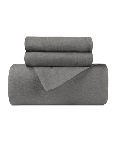 Shop Superior Solid King 3-piece Duvet Cover Set In Gray