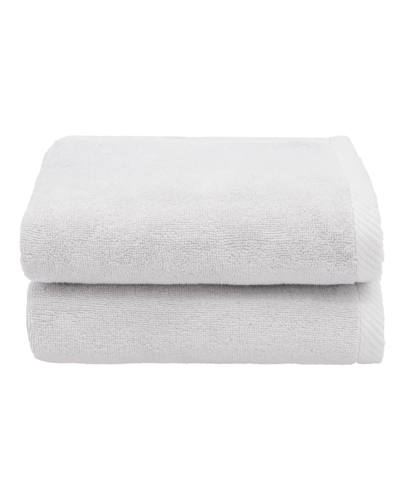 Linum Home Textiles Ediree 2 Piece Turkish Cotton Hand Towels Set Bedding In Silver-tone