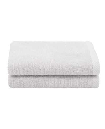 Linum Home Textiles Ediree 2 Piece Turkish Cotton Fingertip Towels Set Bedding In Silver-tone