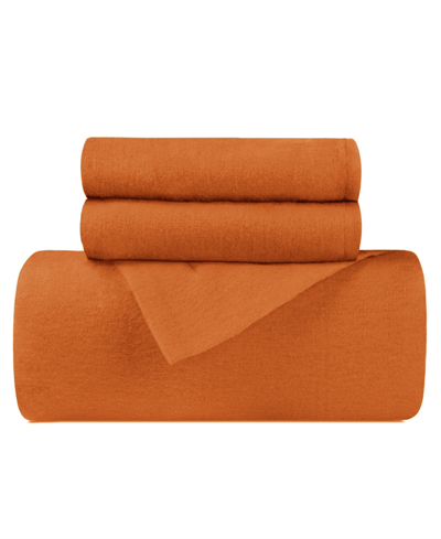 Superior Solid 3-piece Duvet Cover Set, Full/queen In Pumpkin