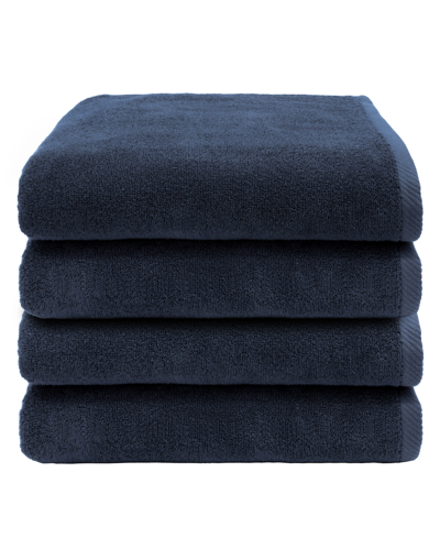 Linum Home Ediree Turkish Cotton 4 Piece Bath Towel Set In Marine